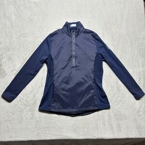 Callaway Opti-Dri 1/2 Zip Pullover Womens M Blue Golf Windbreaker Tech‎ Jacket